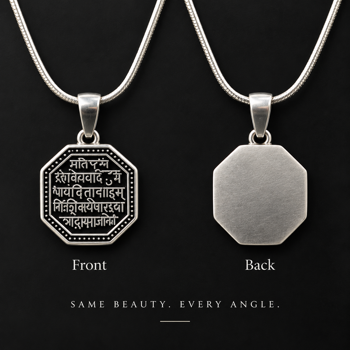 Shlok Engraved Silver Pendant – Timeless Sanskrit Craftsmanship