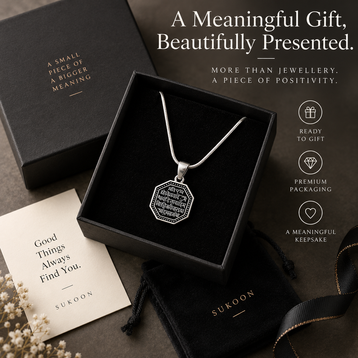 Shlok Engraved Silver Pendant – Timeless Sanskrit Craftsmanship
