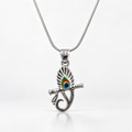 Divine Peacock Flute Silver Pendant Necklace – Meaningful Gift for Everyday Wear