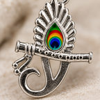 Divine Peacock Flute Silver Pendant Necklace – Meaningful Gift for Everyday Wear