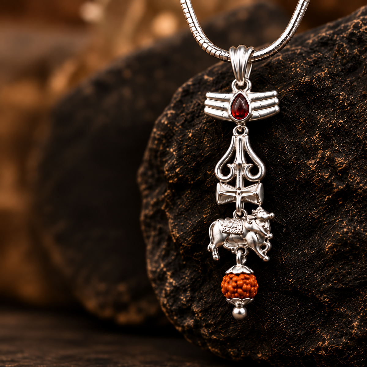 Mahadev Trishul Nandi Pendant