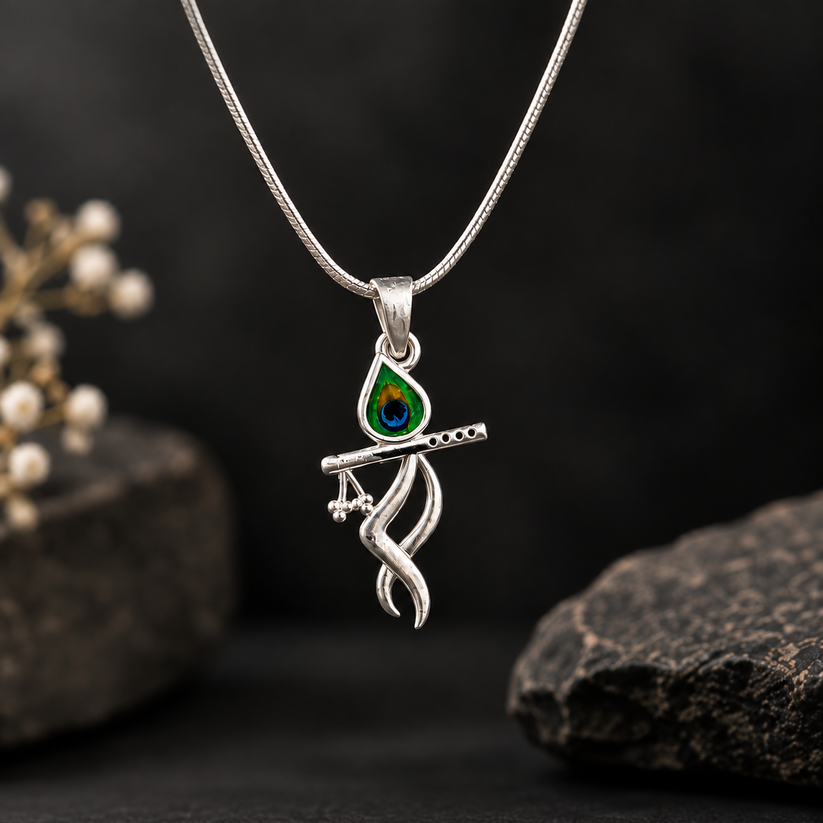 The Flute & Feather Pendant