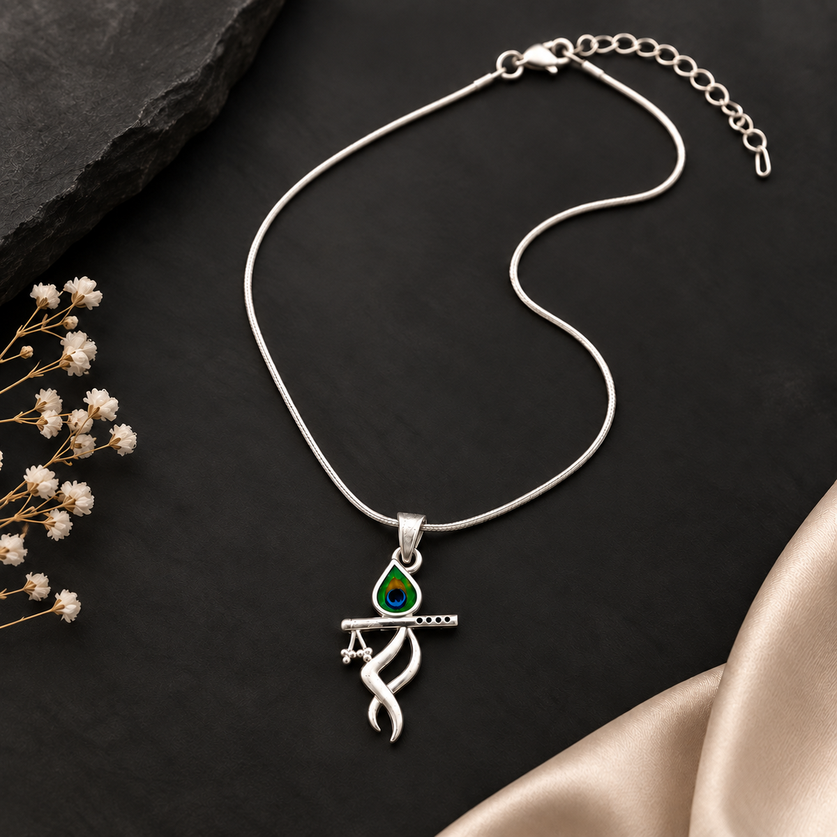 The Flute & Feather Pendant