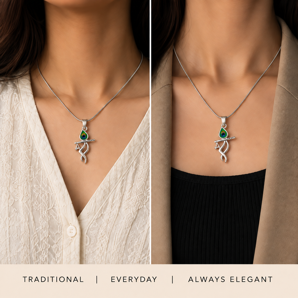 The Flute & Feather Pendant